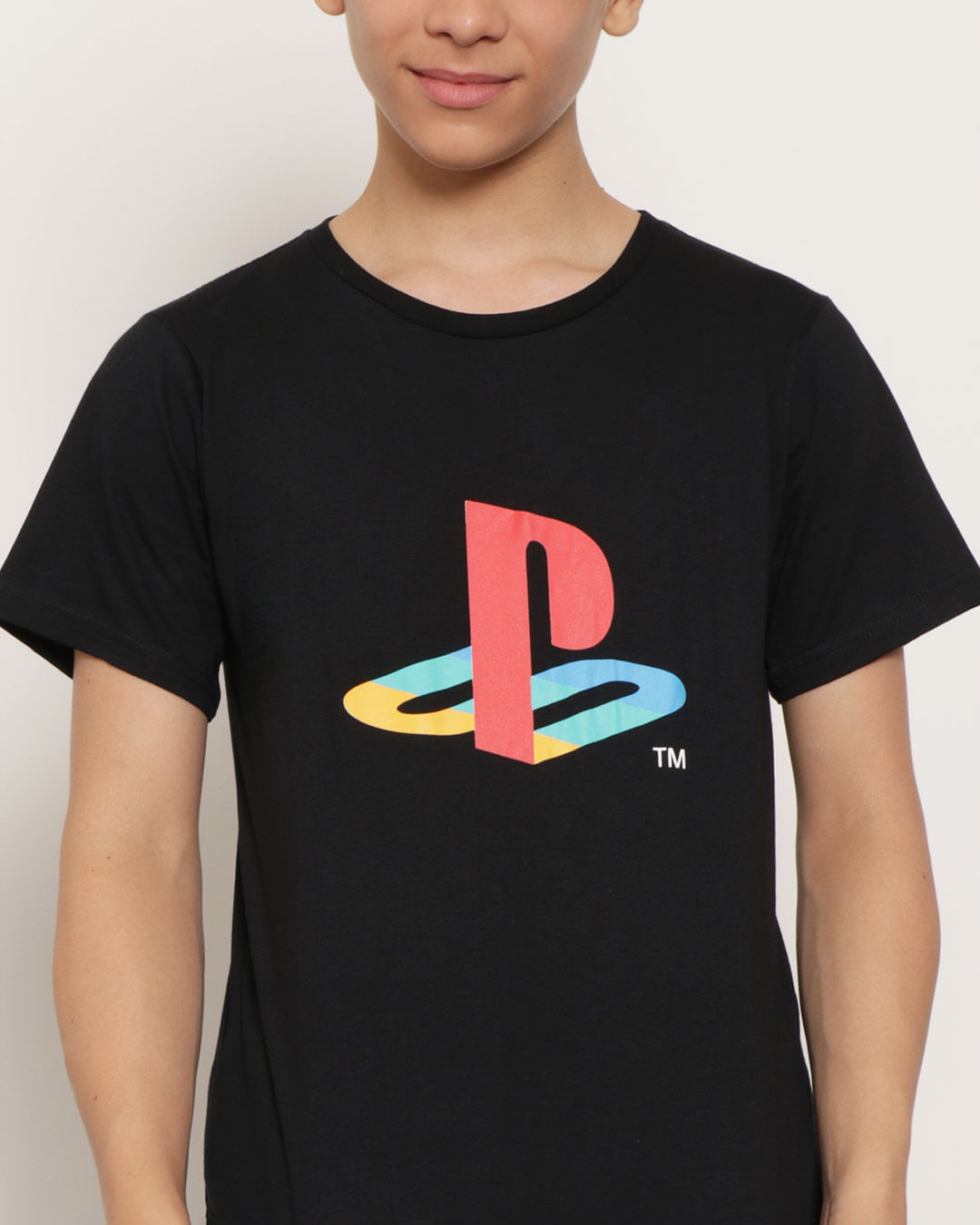 Camiseta-Juvenil-Estampa-Playstation-Preta-