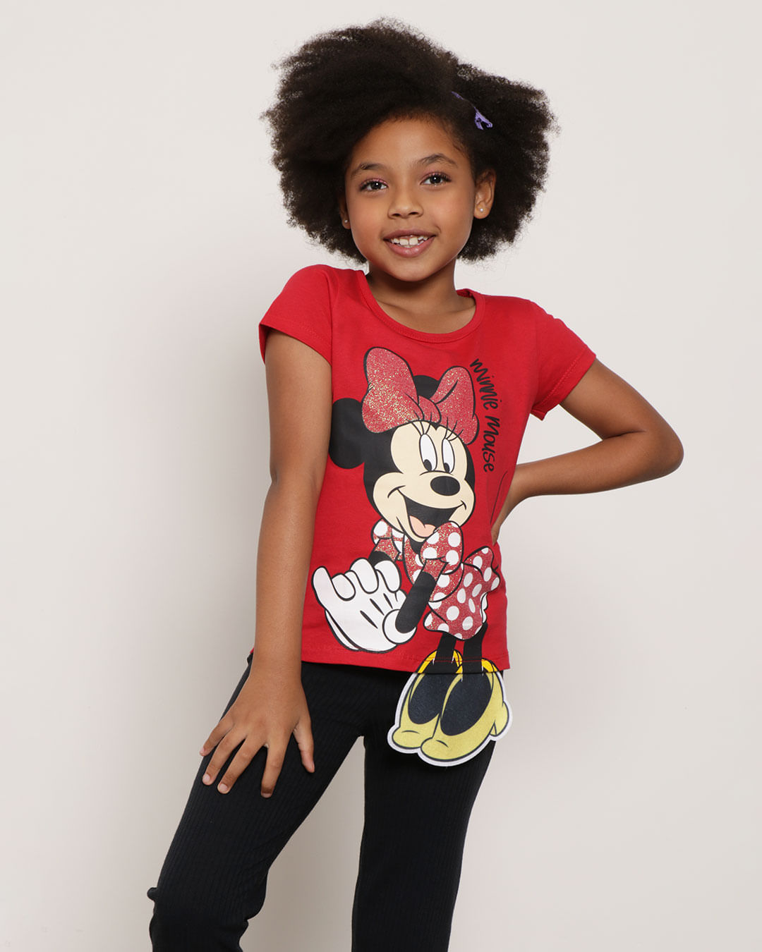 Blusa-Infantil-Estampa-Interativa-Manga-Curta-Minnie-Disney-Vermelha