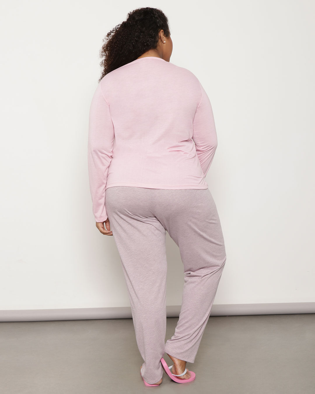 Pijama-Plus-Size-Feminino-Manga-Longa-Estampa-Rosa