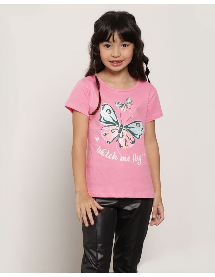 Blusa-Infantil-Com-Estampa-Manga-Curta-Rosa