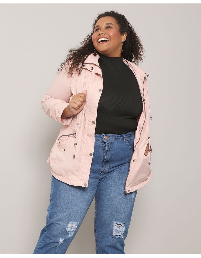 Jaqueta-Corta-Vento-Plus-Size-Feminina-Com-Capuz-Rosa