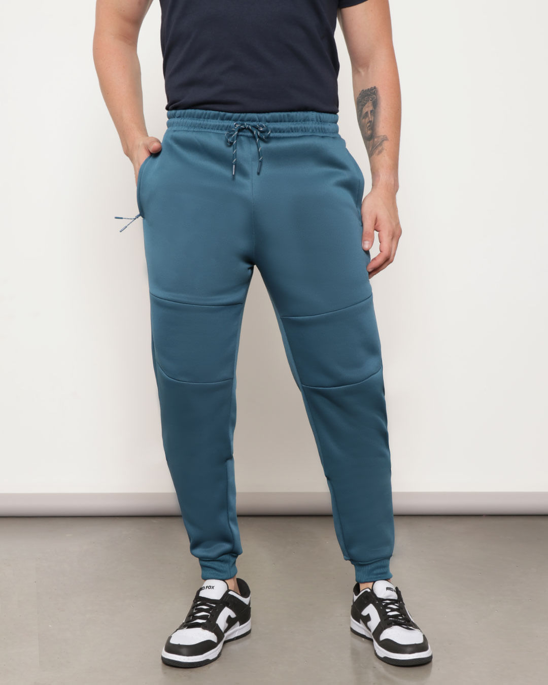 Calca-Masculina-Com-Bolso-Helanca-Jogger-Azul