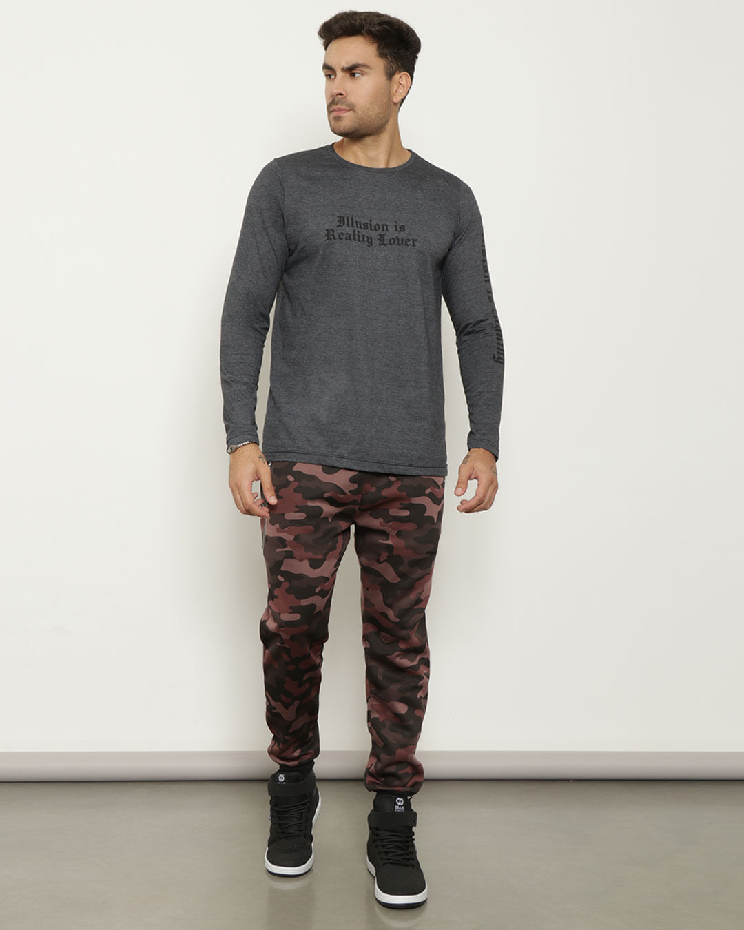 Calca-Masculina-Helanca-Jogger-Camuflada-Marrom