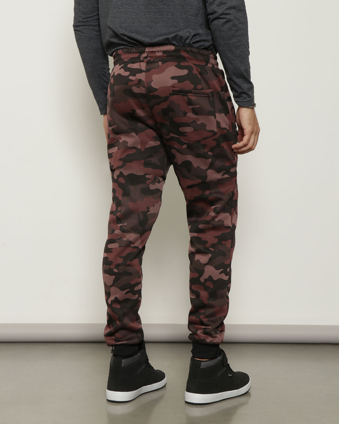 Calca-Masculina-Helanca-Jogger-Camuflada-Marrom