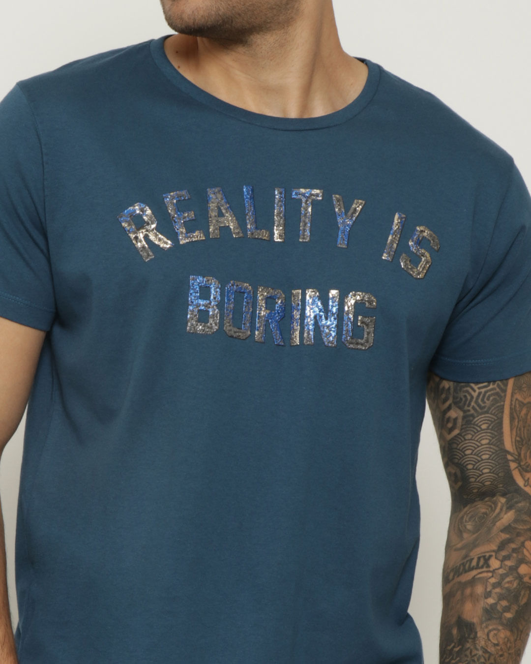 Camiseta-Masculina-Longline-Estampa-Azul
