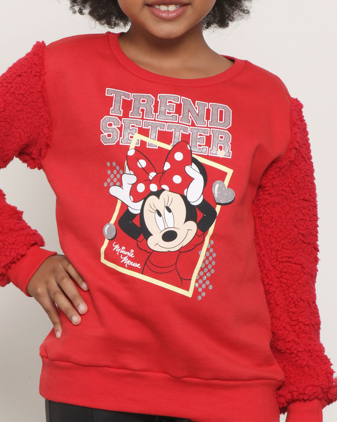 Blusao-Moletom-Infantil-Com-Sherpa-Minnie-Disney-Vermelho