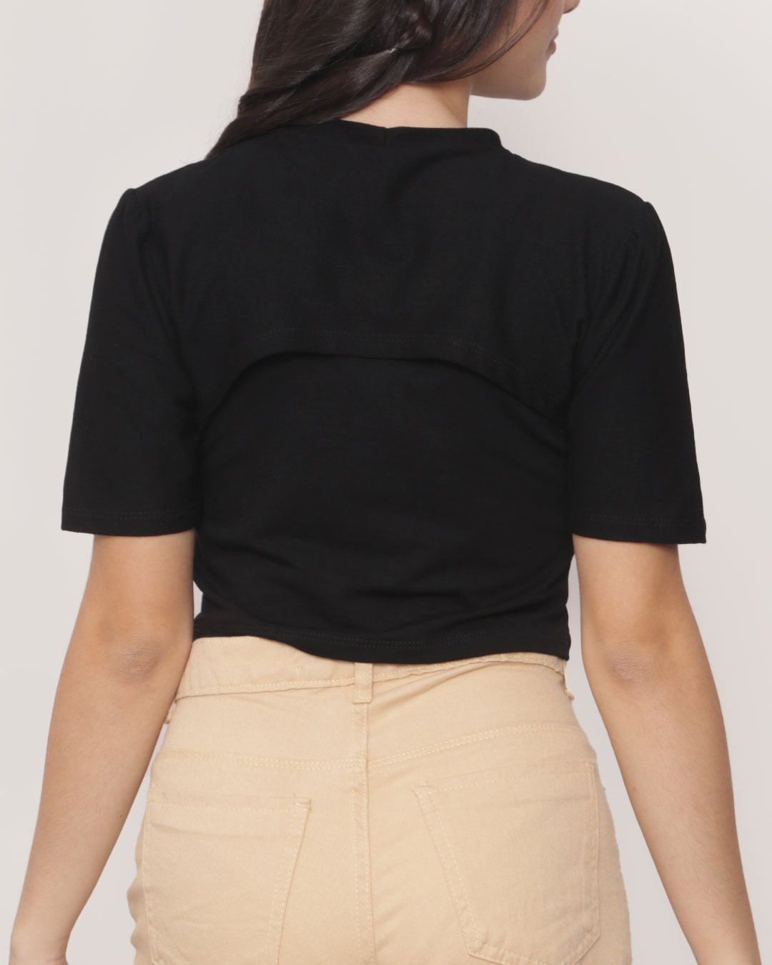 Blusa-Juvenil-Cropped-com-Sobreposicao-Preta