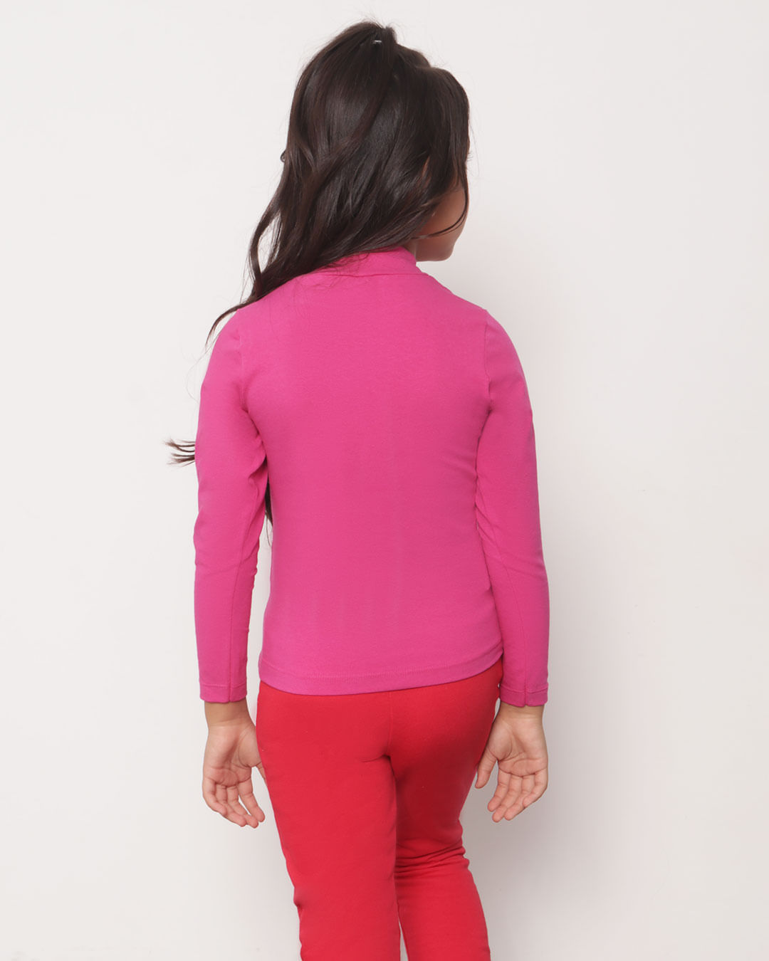 Blusa-Infantil-Gola-Alta-Basica-Manga-Longa-Rosa