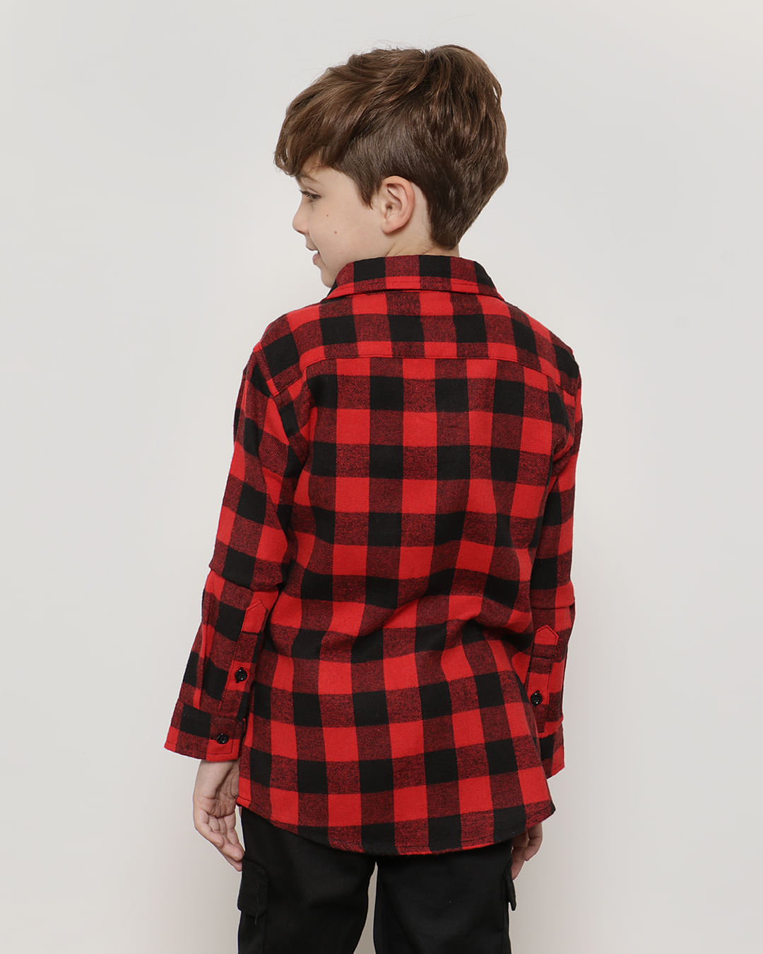 Camisa-Infantil-Xadrez-Manga-Longa-Flanelada-Vermelha