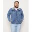 Jaqueta-Plus-Size-Jeans-Masculina-Com-Gola-Sherpa-Azul