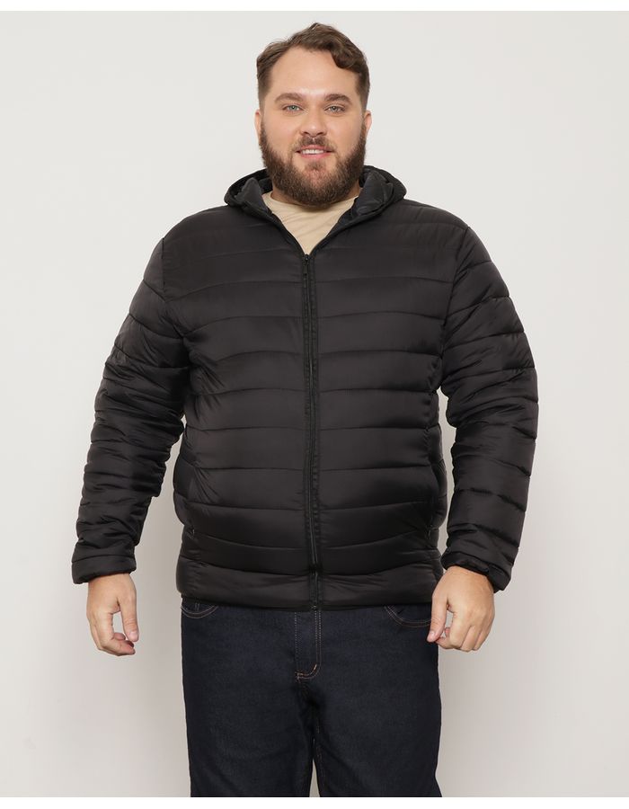 ​Jaqueta-Plus-Size-Masculina-Puffer-Com-Capuz-Preta