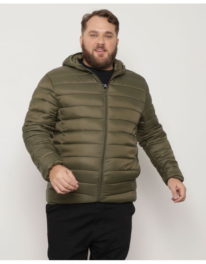 Jaqueta-Plus-Size-Masculina-Puffer-Com-Capuz-Verde