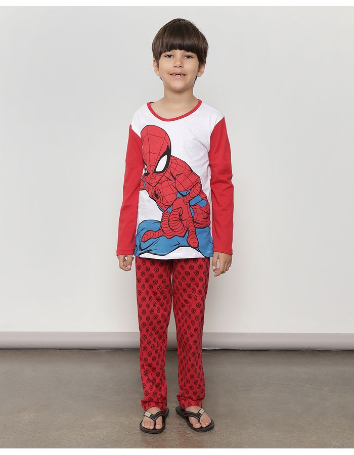 Pijama-Infantil-Longo-Homem-Aranha-Marvel-Vermelho