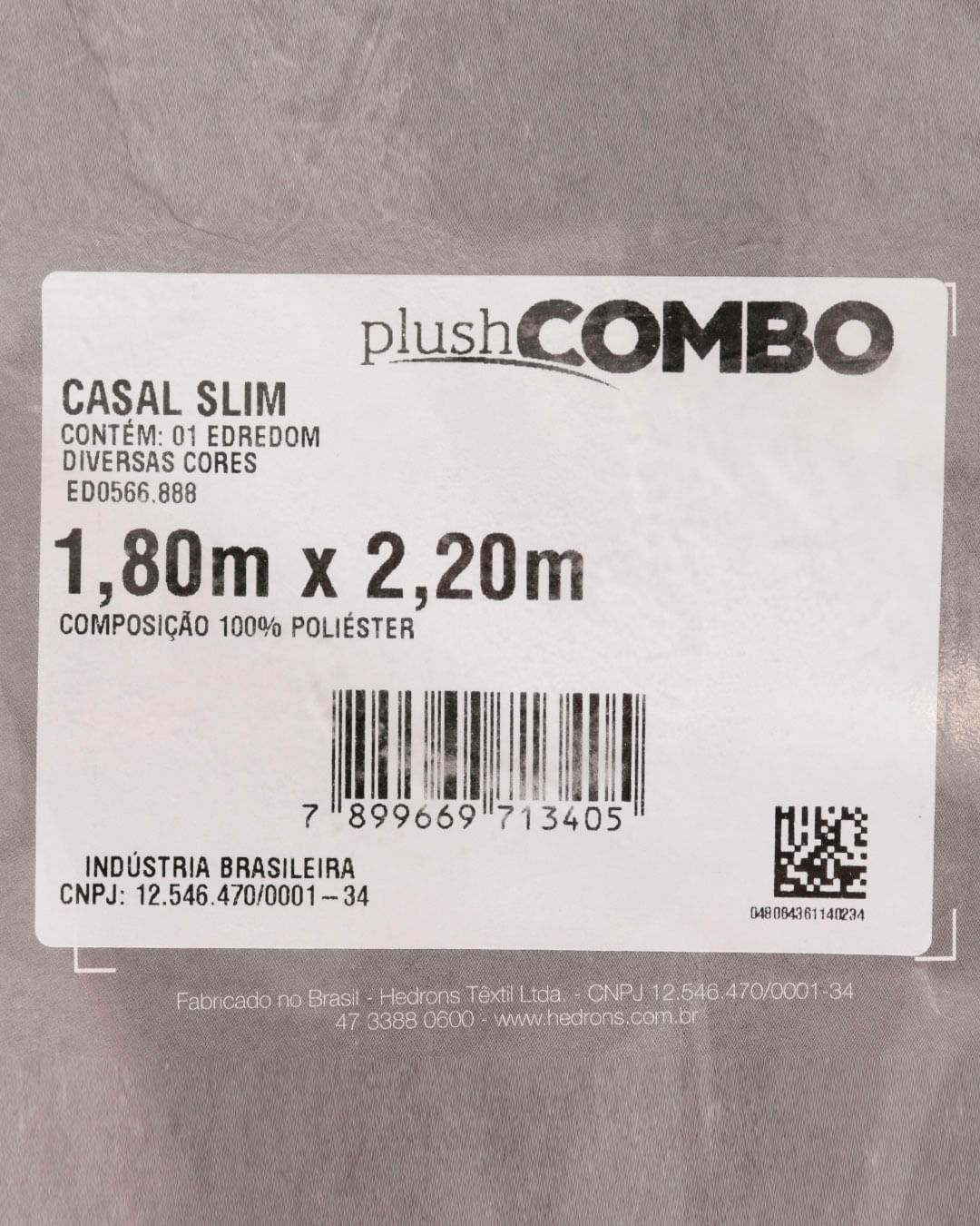 Coberdrom-Casal-Plush-Combo-Soft-Slim-Xadrez-Cinza