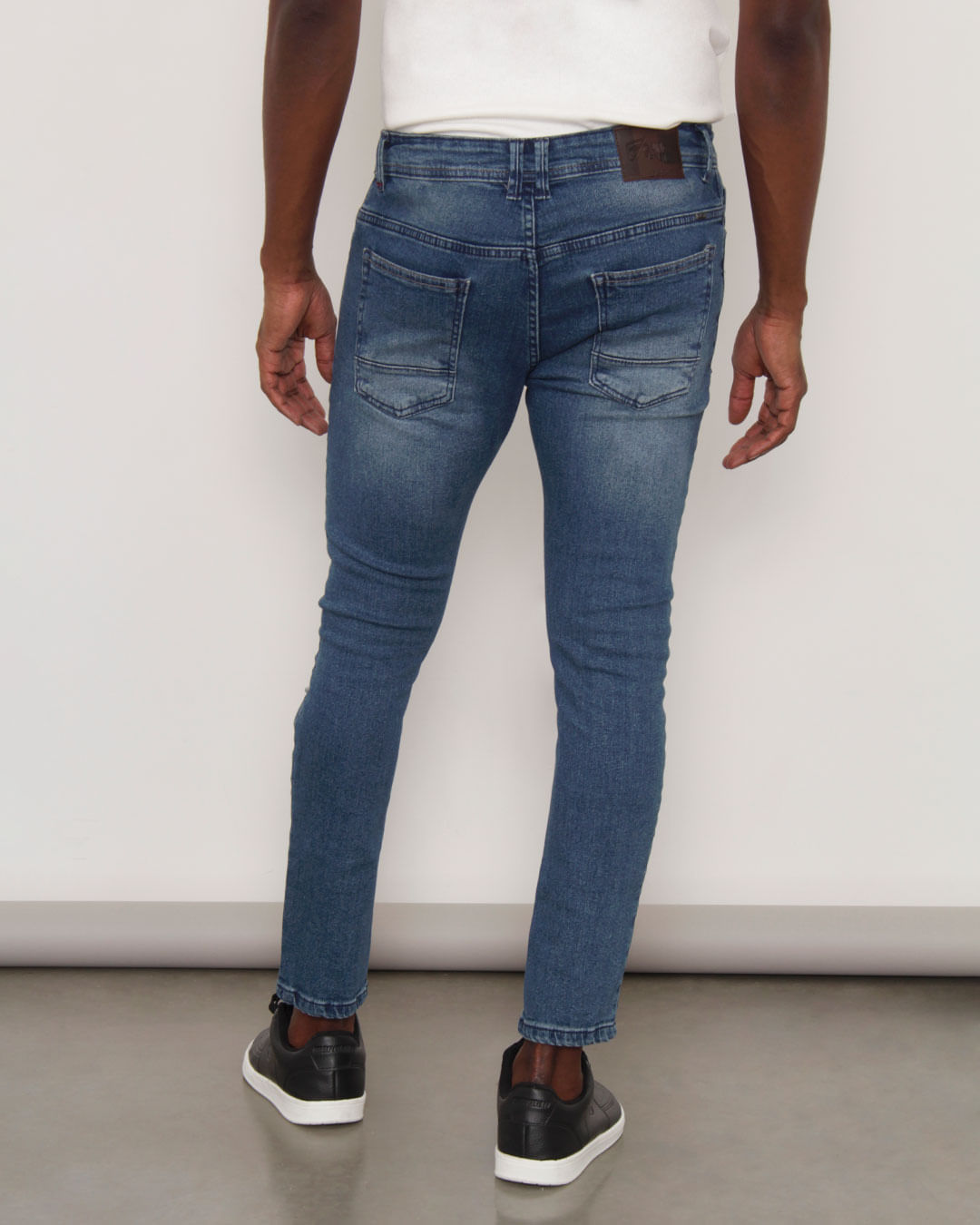Calca-Jeans-Masculina-Gangster-Cropped-Destroyed-Azul