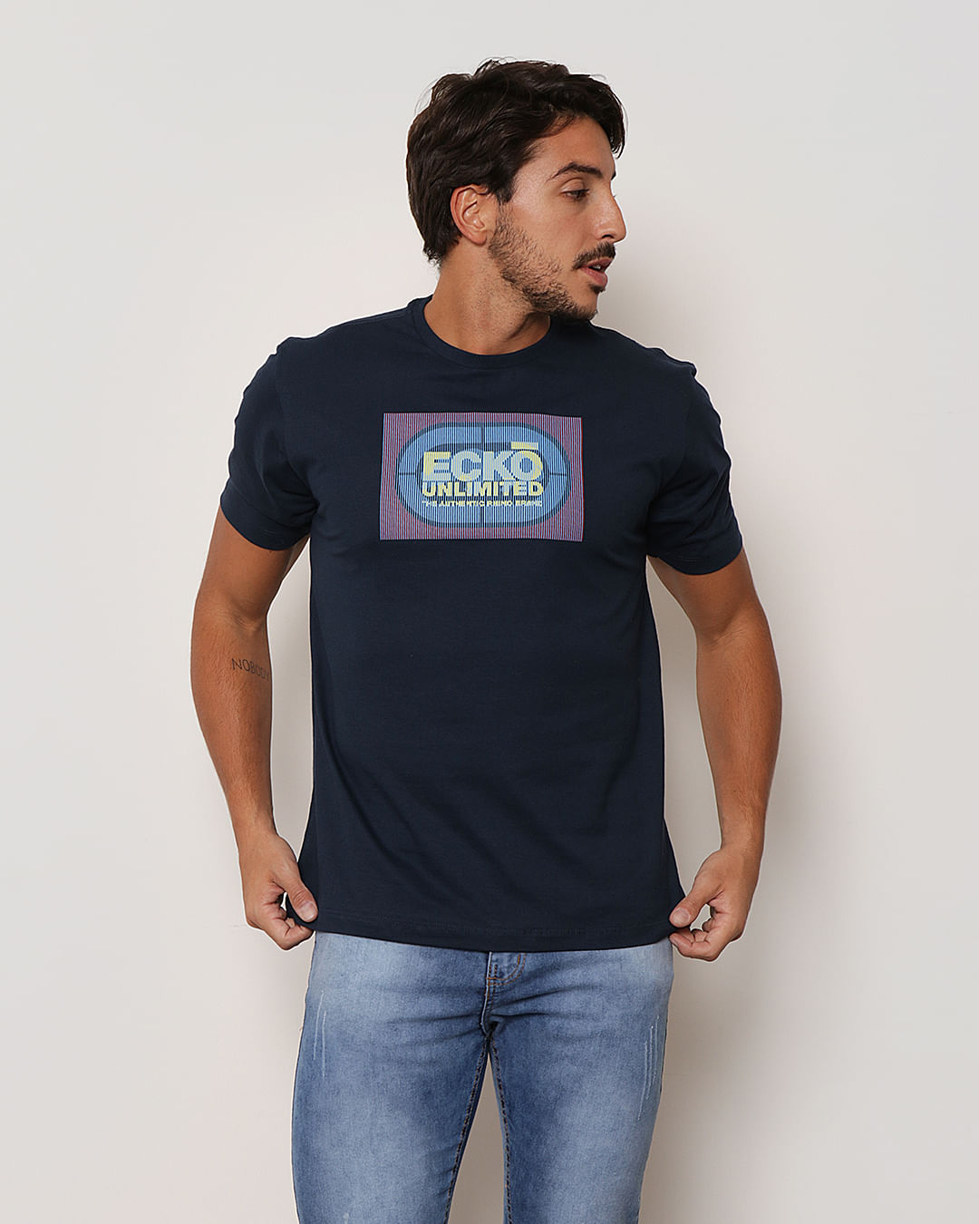 Camiseta-Masculina-Manga-Curta-Estampa-Ecko-Azul-Marinho