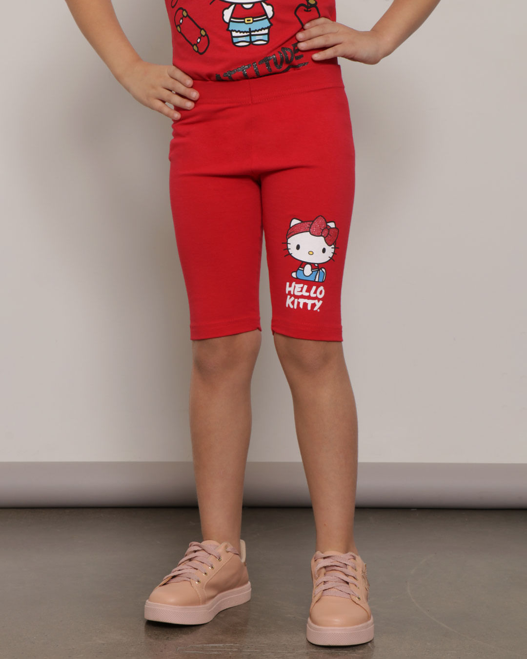 Bermuda-Infantil-Ciclista-Hello-Kitty-Vermelho-