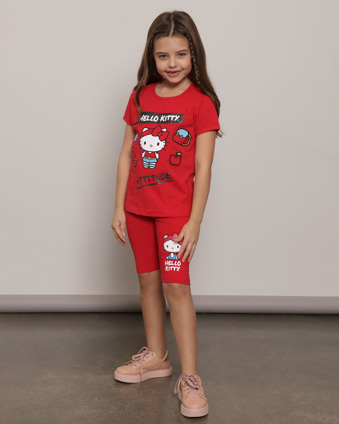 Bermuda-Infantil-Ciclista-Hello-Kitty-Vermelho-