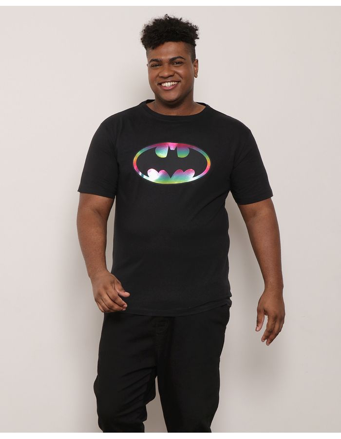 Camiseta-Plus-Size-Masculina-DC-Comics-Estampa-Batman-Pride-Preta