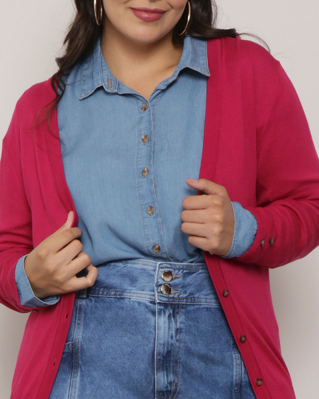 ​Cardigan--Feminino-Plus-Size-Liso-Rosa