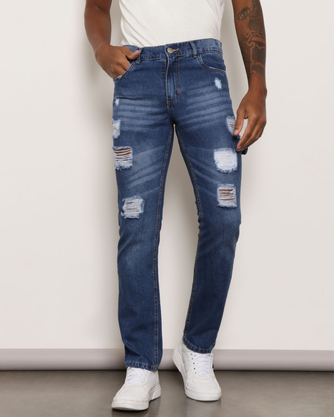 Calca-Jeans-Masculina-Destroyed-Vizzy-Azul