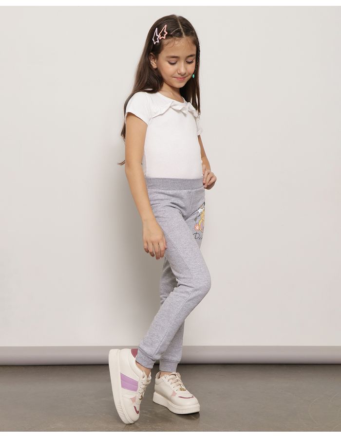 Calca-Moletom-Infantil-Disney-Princesas-Jogger-Cinza