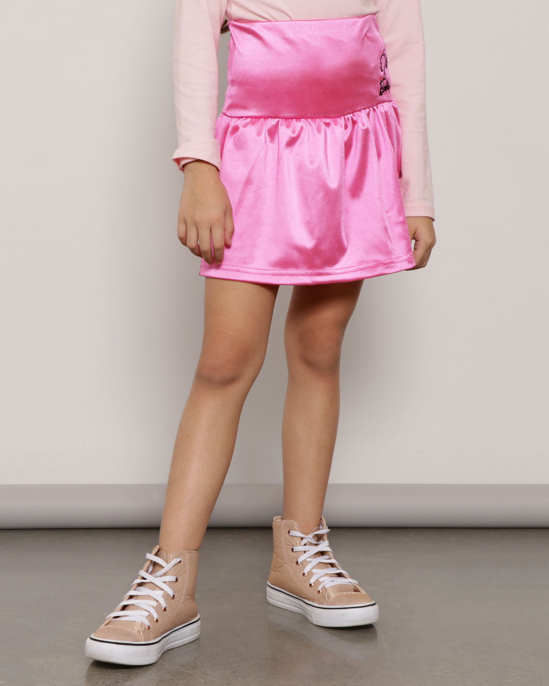 Short-Saia-Infantil-Barbie-Rosa-Metalizado