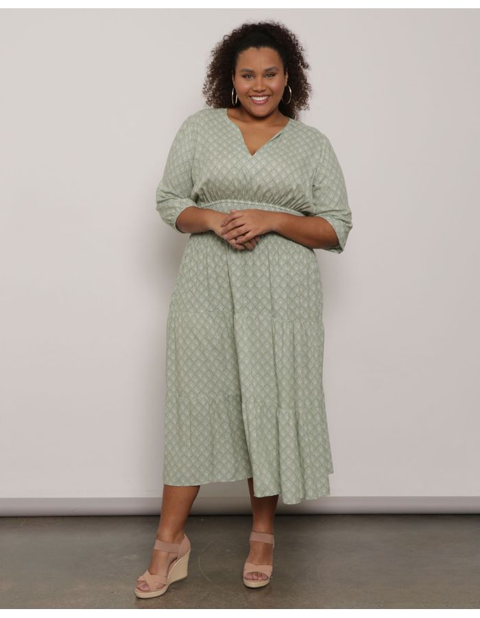 Vestido--Feminino-Plus-Size--Viscose-Tres-Marias-Estampado-Verde