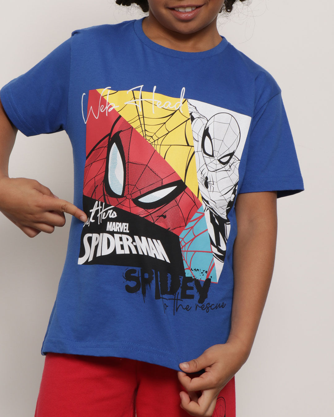 Camiseta-Infantil-Marvel-Homem-Aranha-Manga-Curta-Azul