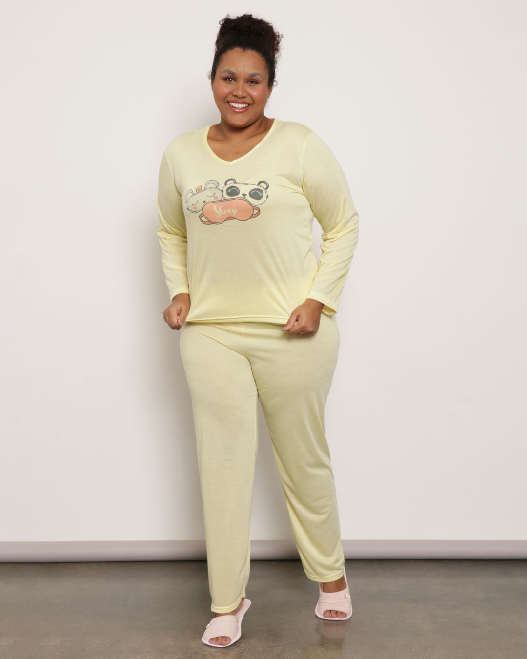 Pijama-Feminino-Estampa-Sleep-Longo-Amarelo