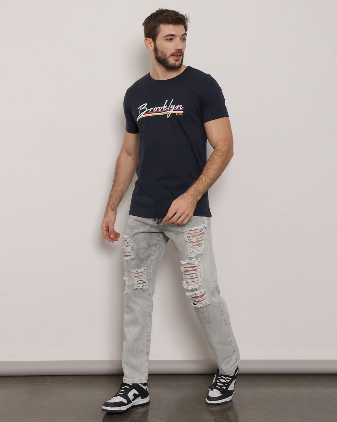 Calca-Jeans-Masculina-Destroyed-Cinza