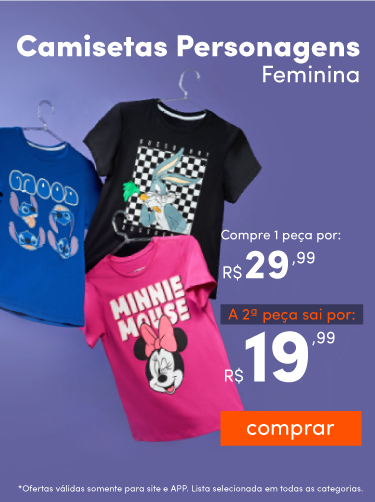 Banner 01 - Camiseta feminina personagens