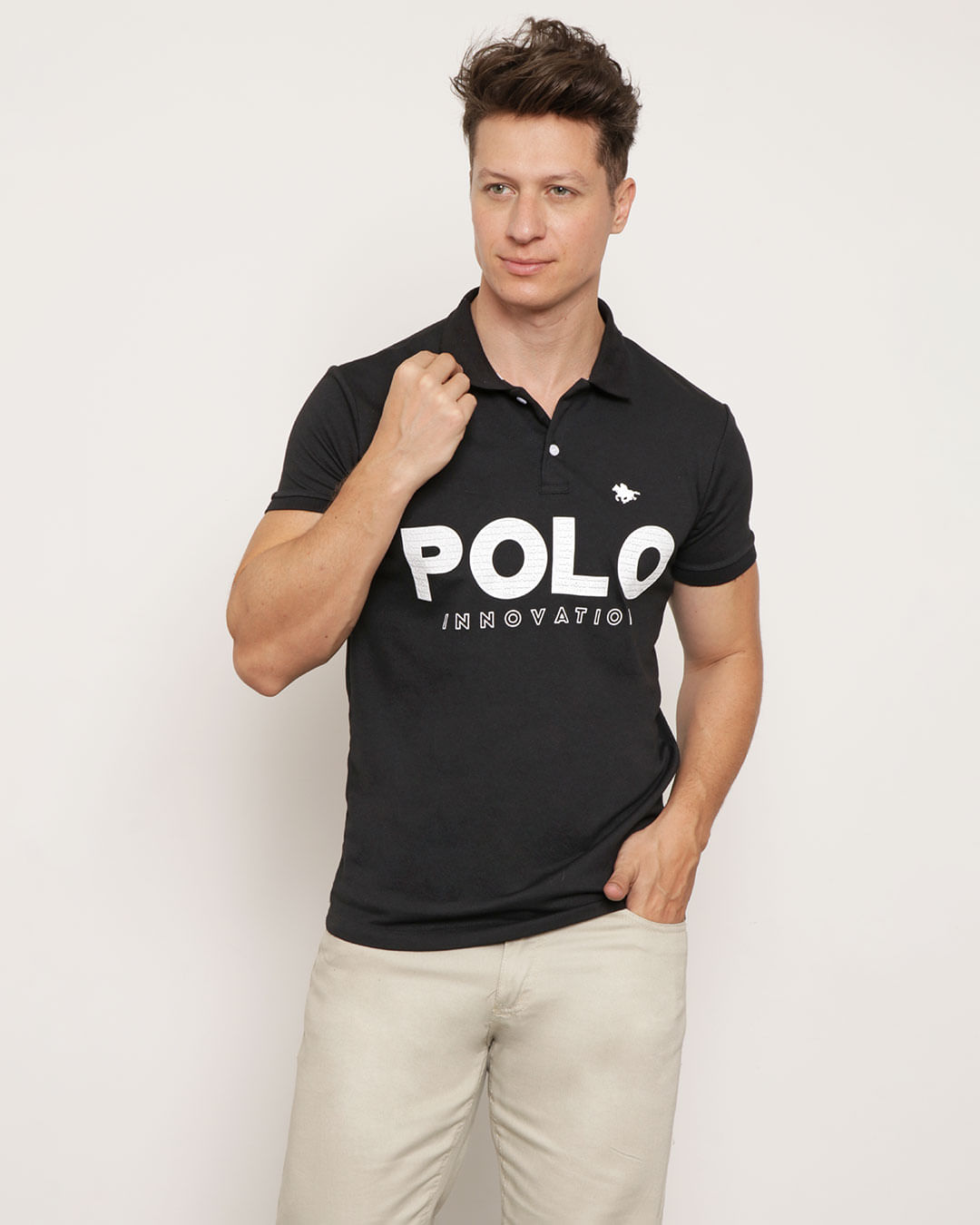 Polo-Masculina-Manga-Curta-Innovation-Preta