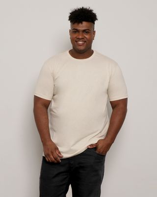 Camiseta-Plus-Size-Masculina-Manga-Curta-Bege