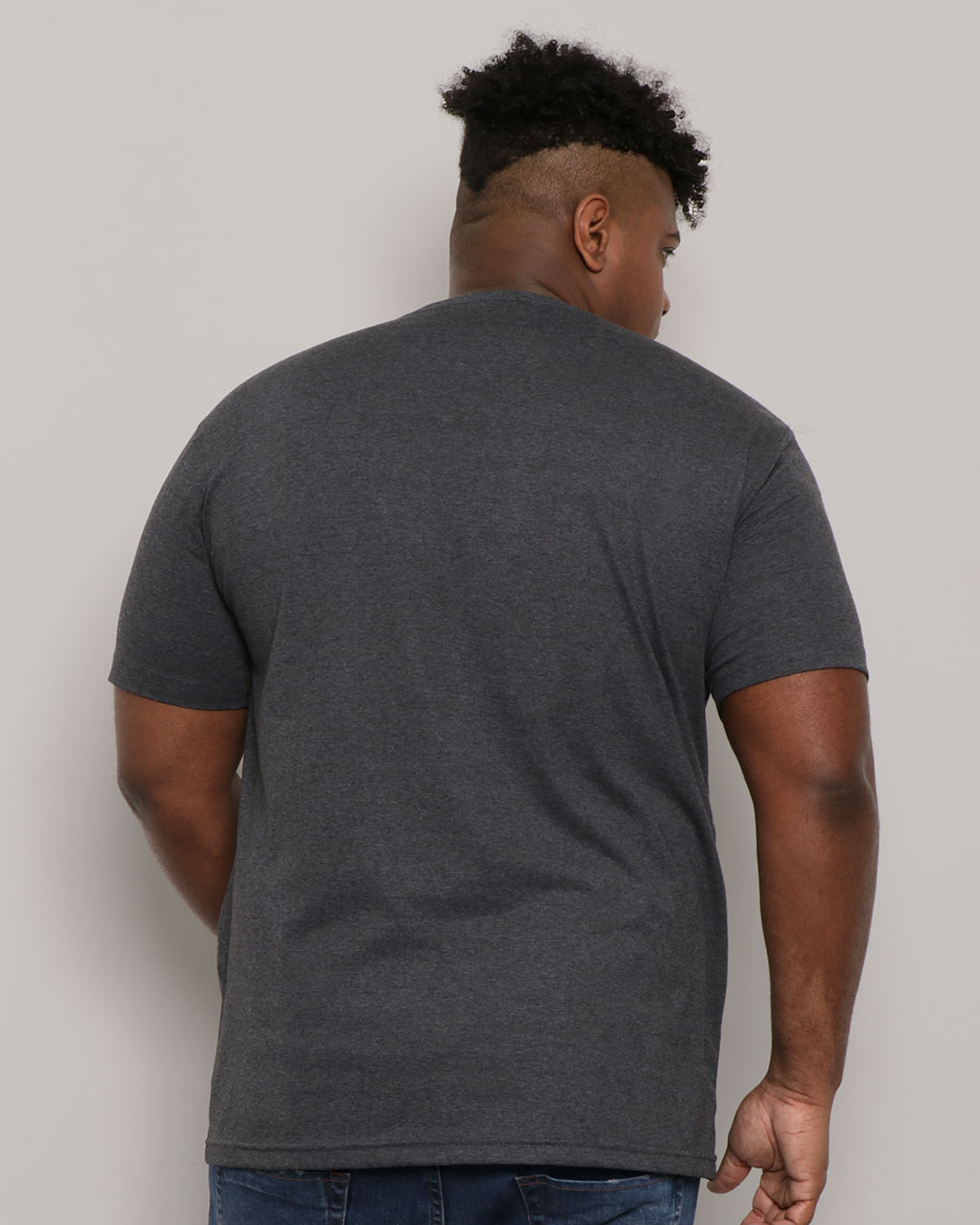 Camiseta-Plus-Size-Masculina-Basica-Mescla-Cinza