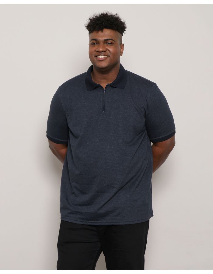 Polo-Plus-Size-Masculina-com-Ziper-Marinho