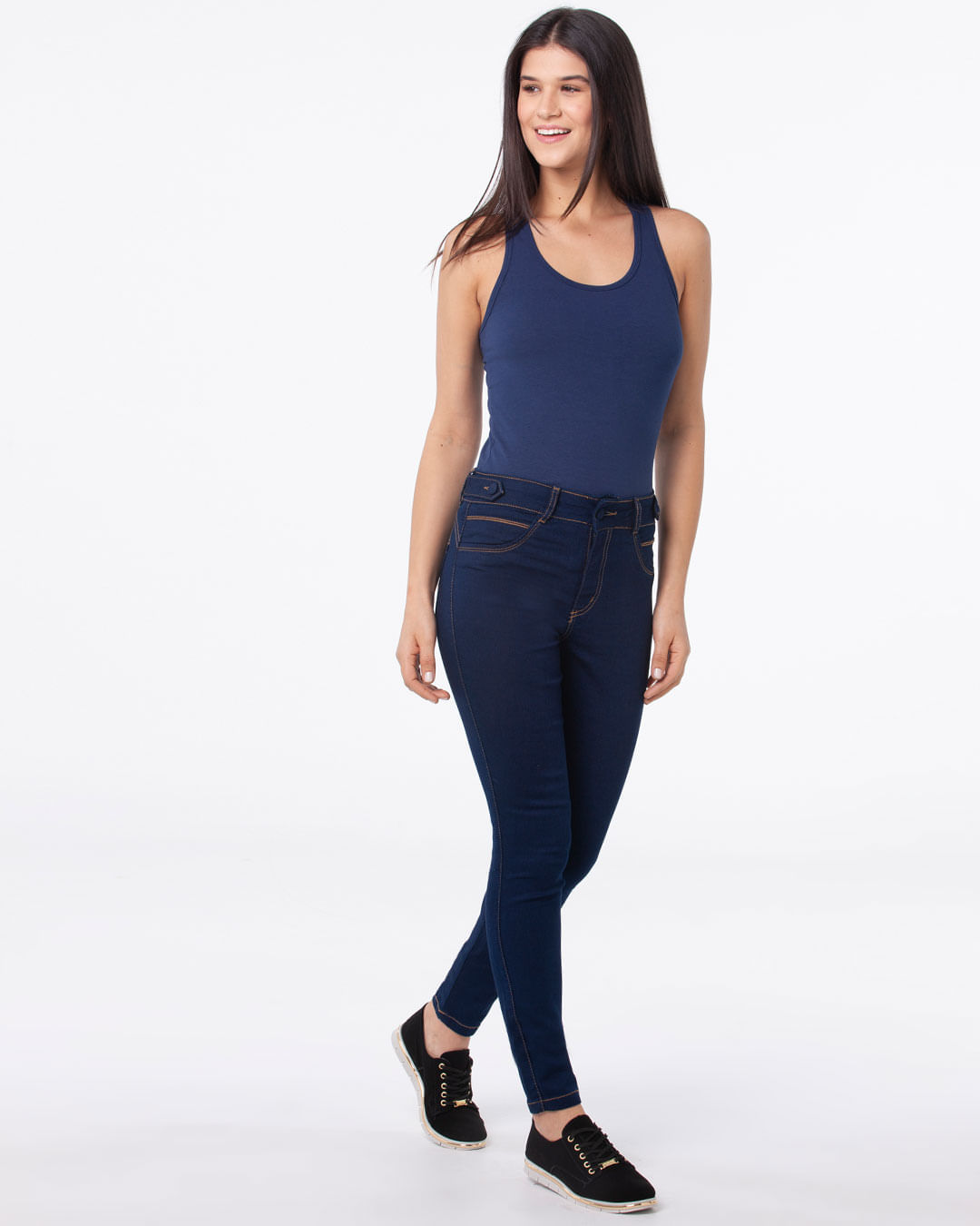 Calca-Jeans-Feminina-Skinny-Botoes-Biotipo-Azul-Escuro