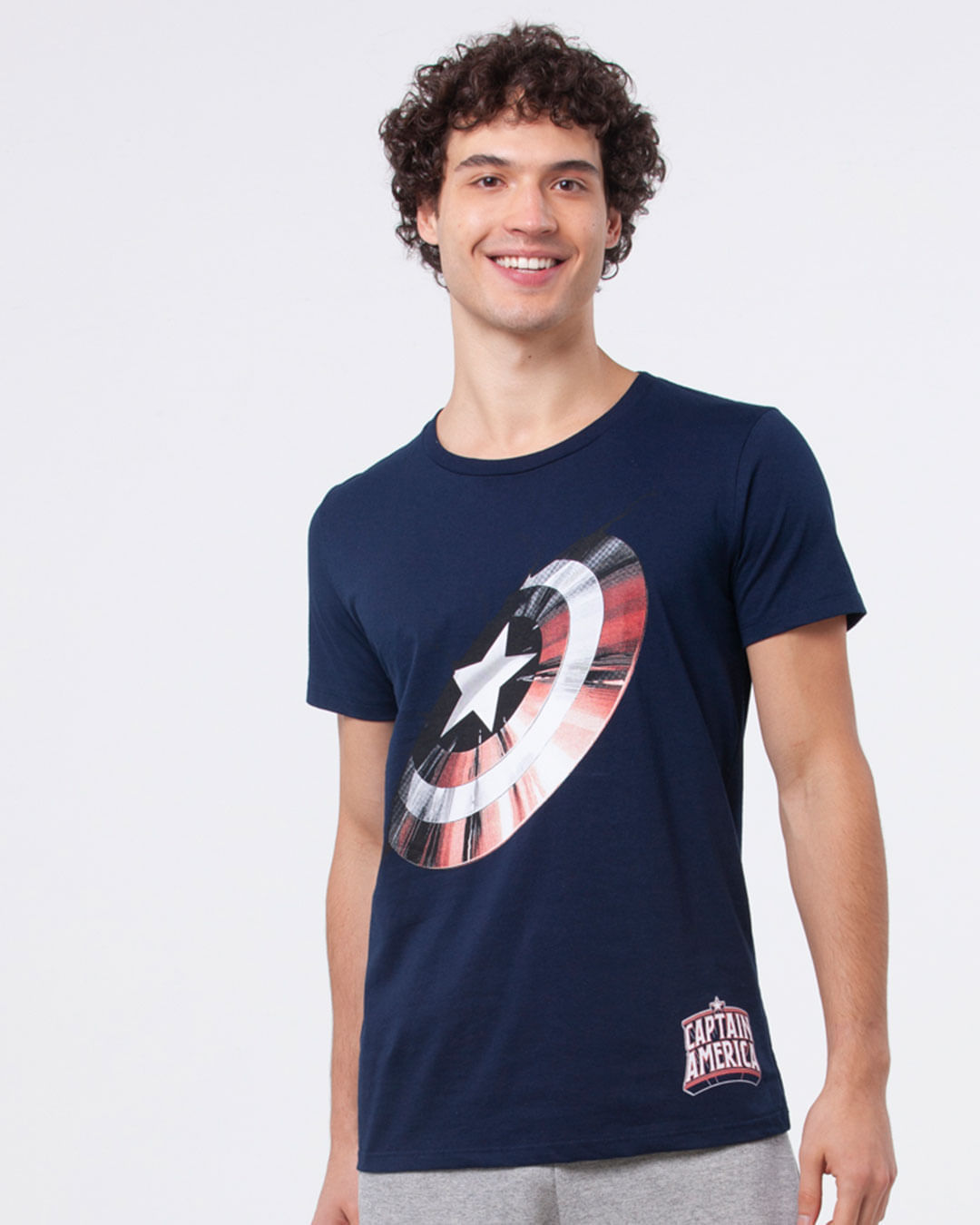 Camiseta-Masculina-Capitao-America-Marvel-Marinho